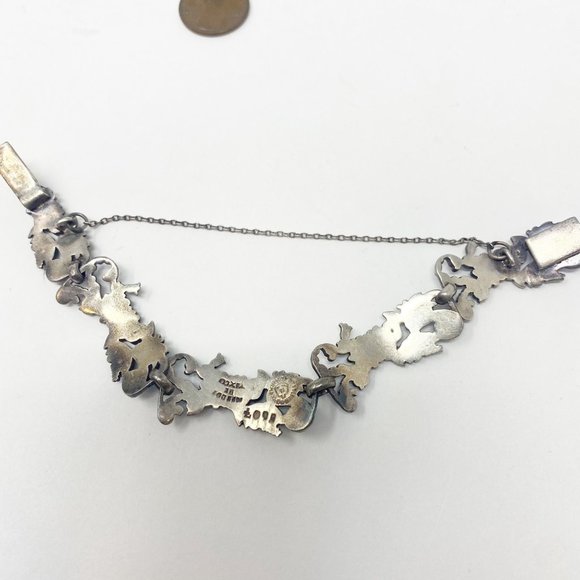 545 Vintage Margot de Taxco 5600 sterling and enamel necklace and bracelet - Picture 6 of 10